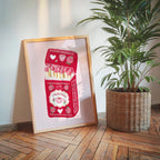 Perfect Match Pink Matchbox Art Print, Valentine Wall Art, Cute Coffee Love Poster, Romantic Girly Decor, Retro Pink Home Art, Trendy Print