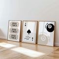 Lucky Girl Wall Art Set of 3 Printable, Good Times Typography Posters, Modern Minimal Quote Art, Chic Living Room Decor, Trendy Prints