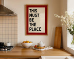 This Must Be The Place Wall Art, Red Modern Typography Print, Bold Home Decor Poster, Entryway Statement Art, Airbnb Wall Art