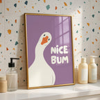 Purple Bathroom Wall Art Set of 6, Funny Bathroom Prints, Trendy Lavender Decor, Cute Toilet Humor Posters, Apartment Bathroom Printable