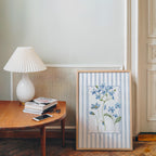 Spring Blue Floral Wall Art, Botanical Flower Print, Cottagecore Home Decor, Soft Pastel Floral Poster, Vintage Style Wall Art