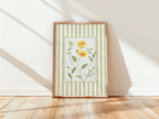 Spring Green Floral Wall Art, Botanical Flower Print, Cottagecore Home Decor, Soft Pastel Floral Poster, Vintage Botanical Art