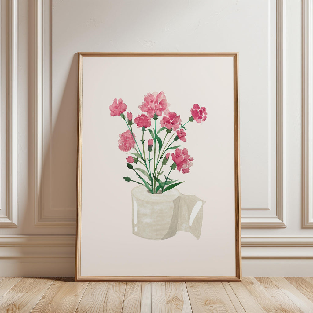 Toilet Paper Roll Plant Print, Funny Bathroom Wall Art, Watercolor Art, Botanical Print Minimalist Wall Art, Toilet Print, Digital Download