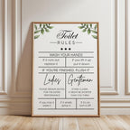 Funny Toilet Rules Sign, Bathroom Wall Art Printable, Wash Your Hands Quote, Guest Bathroom Decor, Toilet Humor Poster DIGITAL DOWNLOAD