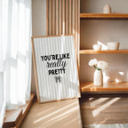 You’re Like Really Pretty Wall Art Set, Coquette Bow Prints, Girly Minimal Poster Trio for Bedroom, Feminine Aesthetic Gallery Wall, DIGITAL