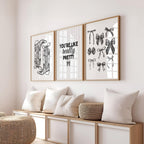 You’re Like Really Pretty Wall Art Set, Coquette Bow Prints, Girly Minimal Poster Trio for Bedroom, Feminine Aesthetic Gallery Wall, DIGITAL