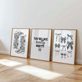 You’re Like Really Pretty Wall Art Set, Coquette Bow Prints, Girly Minimal Poster Trio for Bedroom, Feminine Aesthetic Gallery Wall, DIGITAL
