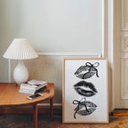 Black Leopard Lips Wall Art, Coquette Bow Lip Print, Glam Kiss Poster, Fashion Wall Decor, Maximalist Printable Art, DIGITAL DOWNLOAD