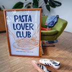 Pasta Lover Club Wall Art, Italian Kitchen Print, Pasta Typography Poster, Foodie Wall Decor, Kitchen Quote Printable, Digital Download