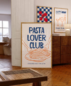 Pasta Lover Club Wall Art, Italian Kitchen Print, Pasta Typography Poster, Foodie Wall Decor, Kitchen Quote Printable, Digital Download