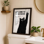 Funny Cat Bathroom Wall Art, Welcome to the Bathroom Print, Protect the Last Sheet Poster, Guest Bathroom Decor, Humor Printable, DIGITAL
