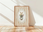 Spring Bunny Nursery Wall Art, Floral Rabbit Girl Nursery Printable, Vintage Bunny Baby Room Decor, Pastel Spring Nursery Art, DIGITAL