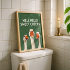 Funny Goose Wall Art, Well Hello Sweet Cheeks Poster, Quirky Animal Print, Cute Goose Illustration, Funny Bathroom Decor, DIGITAL