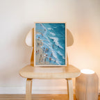 Beach Wall Art Print, Coastal Seaside Artwork, Ocean Shore Painting, Summer Beach Scene, Printable Coastal Wall Art Mini People Trendy Print