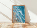 Beach Wall Art Print, Coastal Seaside Artwork, Ocean Shore Painting, Summer Beach Scene, Printable Coastal Wall Art Mini People Trendy Print