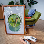 Martini Pool Art Print, Retro Summer Cocktail Wall Art, Top View Swimming Woman Illustration, Mid Century Modern Bar Cart Decor
