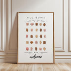 Funny Bathroom Wall Art, All Bums Welcome Poster, Cheeky Butt Collage Print, Body Positive Bathroom Sign, Quirky Home Decor DIGITAL