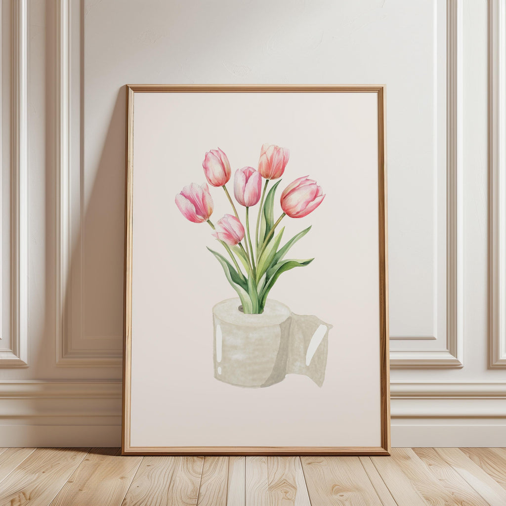 Toilet Paper Roll Plant Print, Funny Bathroom Wall Art, Watercolor Art, Botanical Print Minimalist Wall Art, Toilet Print, Digital Download