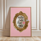 Trendy Better Late Than Ugly Wall Art Print, Pink Retro Trendy Aesthetic Poster, Preppy Wall Art, Vintage Print, Girly Wall Art, Dorm Decor
