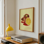 Disco Lemon Wall Art, Retro Citrus Poster, Funky Kitchen Print, Glitter Fruit Decor, Bar Cart Wall Art, Trendy Print, Digital Download