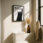 Funny Cat Bathroom Wall Art, Welcome to the Bathroom Print, Protect the Last Sheet Poster, Guest Bathroom Decor, Humor Printable, DIGITAL