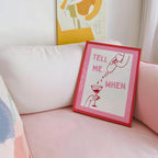 Tell Me When Printable Wall Art, Pink Bar Cart Decor, Funny Cocktail Poster, Girls Night Print, Trendy Minimal Line Art, DIGITAL DOWNLOAD