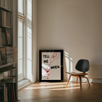 Tell Me When Printable Wall Art, Funny Cocktail Poster, Black Bar Cart Decor, Minimal Red Line Art Print, Trendy Home Bar Digital Download