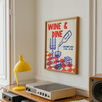 Kitchen Wall Art Print Set, Food Digital Prints, Gallery Wall Set of 6, Retro Blue & Red Kitchen Prints, Italian Food Lover, Trendy Wall Art
