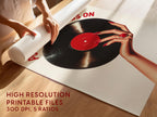 Put Your Records On Print, Retro Vinyl Wall Art, Vintage Music Poster, Mid Century Modern Decor, Trendy Bar Cart Art, Music Lover Gift