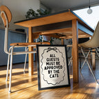 All Guests Must Be Approved By The Cats Printable Wall Art, Funny Cat Quote Poster, Minimal Black Typography Print, Modern Cat Mom Decor