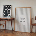 Slow Down You're Doing Fine Print, Neutral Striped Wall Art, Minimal Motivational Quote Poster, Calm Aesthetic Home Decor, Trendy Print