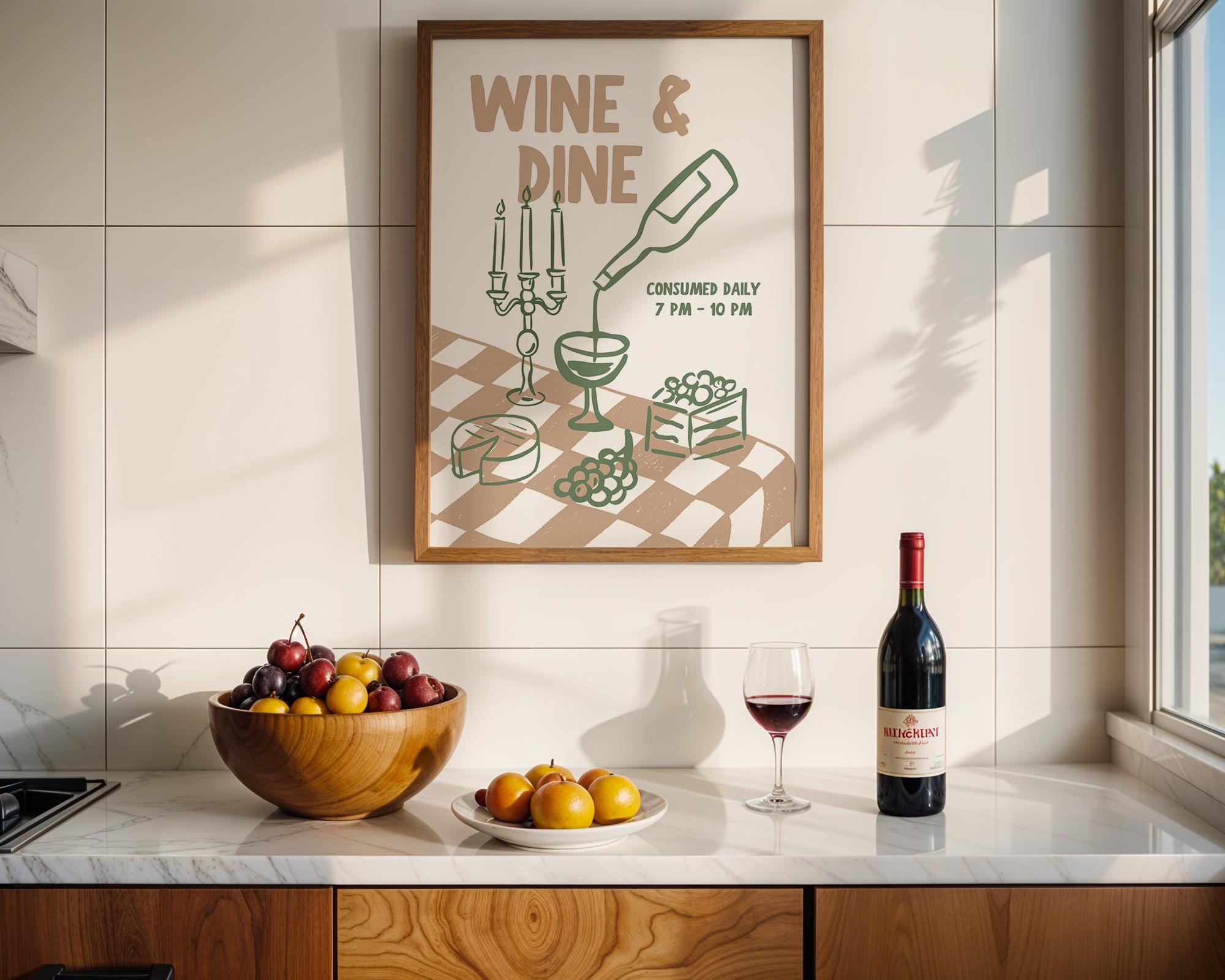 Kitchen Wall Art Set of 6, Italian Bar Cart Prints, Cin Cin Wine Posters, Pasta Lover Club Art, Happy Hour Dining Decor Bundle, DIGITAL