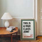 Retro Bar Cart Wall Art Set of 3, Vinyl Record Poster, This Is A High Class Joint Print, Funny Bar Sign, Music Lover Decor, Retro Typo Print