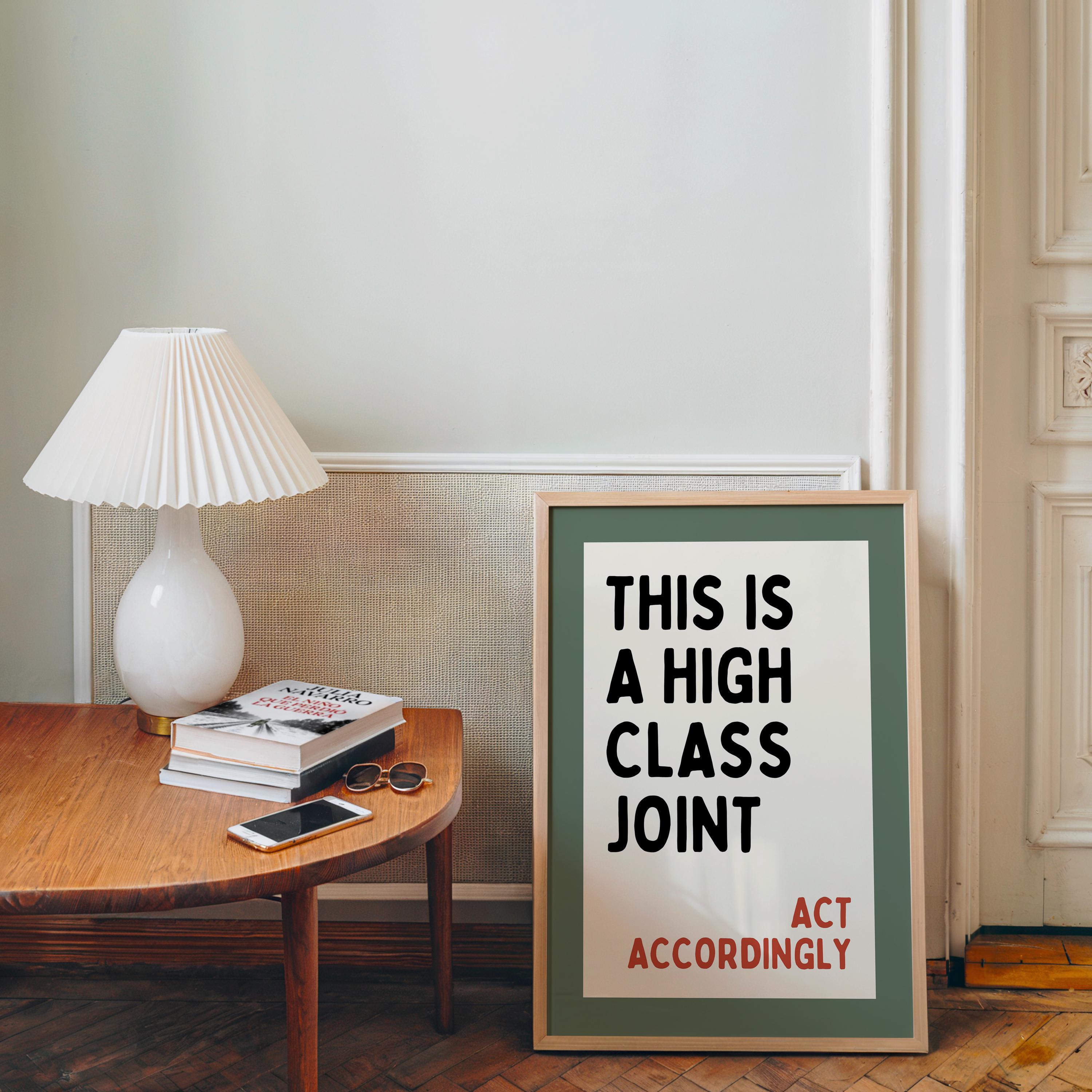 Retro Bar Cart Wall Art Set of 3, Vinyl Record Poster, This Is A High Class Joint Print, Funny Bar Sign, Music Lover Decor, Retro Typo Print
