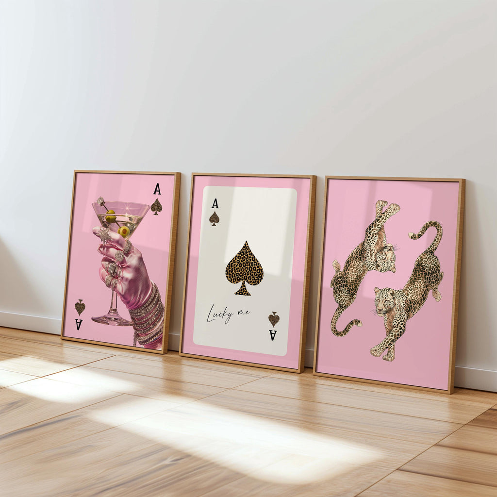 Pink Leopard Gallery Wall Set, Coquette Leopard Print, Chic Fashion Wall Art, Girly Pink Decor, Leopard Poster Set, Trendy Maximalist Print