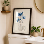 Funny Bathroom Wall Art Set, Blue Bathroom Decor Prints, Goose Bathroom Poster, Vintage Bathroom Gallery Wall, Funny Toilet Signs Bundle