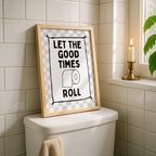 Funny Bathroom Wall Art Set, Black White Bathroom Gallery Wall Prints, Nice Bum Goose Poster, Funny Toilet Signs, Black White Bathroom Decor