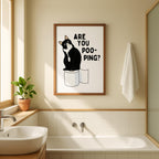 Funny Bathroom Wall Art Set, Black White Bathroom Gallery Wall Prints, Nice Bum Goose Poster, Funny Toilet Signs, Black White Bathroom Decor