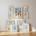 Funny Bathroom Wall Art Set, Blue Goose Bathroom Prints, Farmhouse Bathroom Decor, Printable Wall Art Set, Humorous Toilet Wall Decor