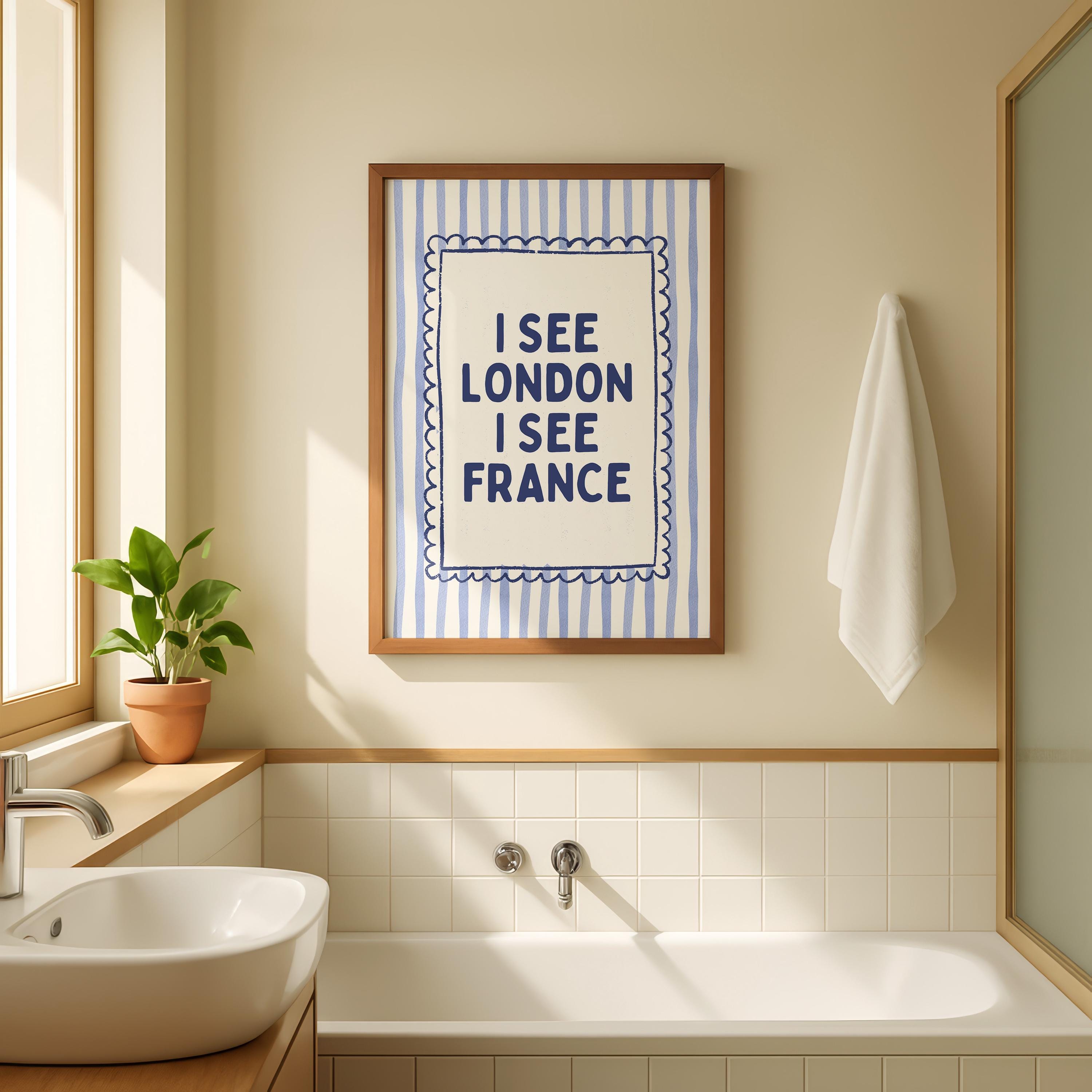 Navy Bathroom Wall Art Set of 9, Funny Bathroom Decor Prints, Eclectic Bathroom Gallery Wall, Goose Bathroom Poster, Vintage Bathroom Art