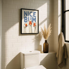 Blue Bathroom Wall Art Set of 3, Funny Goose Bathroom Prints, Coastal Bathroom Decor, Quirky Bathroom Posters, Eclectic Bathroom Art