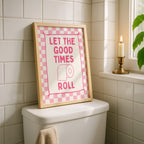 Pink Bathroom Wall Art Set of 3, Coquette Bathroom Decor, Funny Goose Bathroom Prints, Girly Bathroom Posters, Hot Pink Bathroom Art