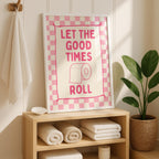 Pink Bathroom Wall Art Set of 3, Coquette Bathroom Decor, Funny Goose Bathroom Prints, Girly Bathroom Posters, Hot Pink Bathroom Art