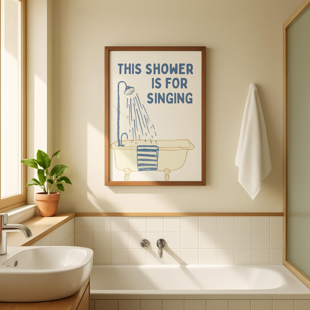Blue Bathroom Wall Art Set of 6, Funny Coastal Bathroom Decor, Farmhouse Toilet Prints, Cute Guest Bathroom Poster Bundle, Trendy Prints