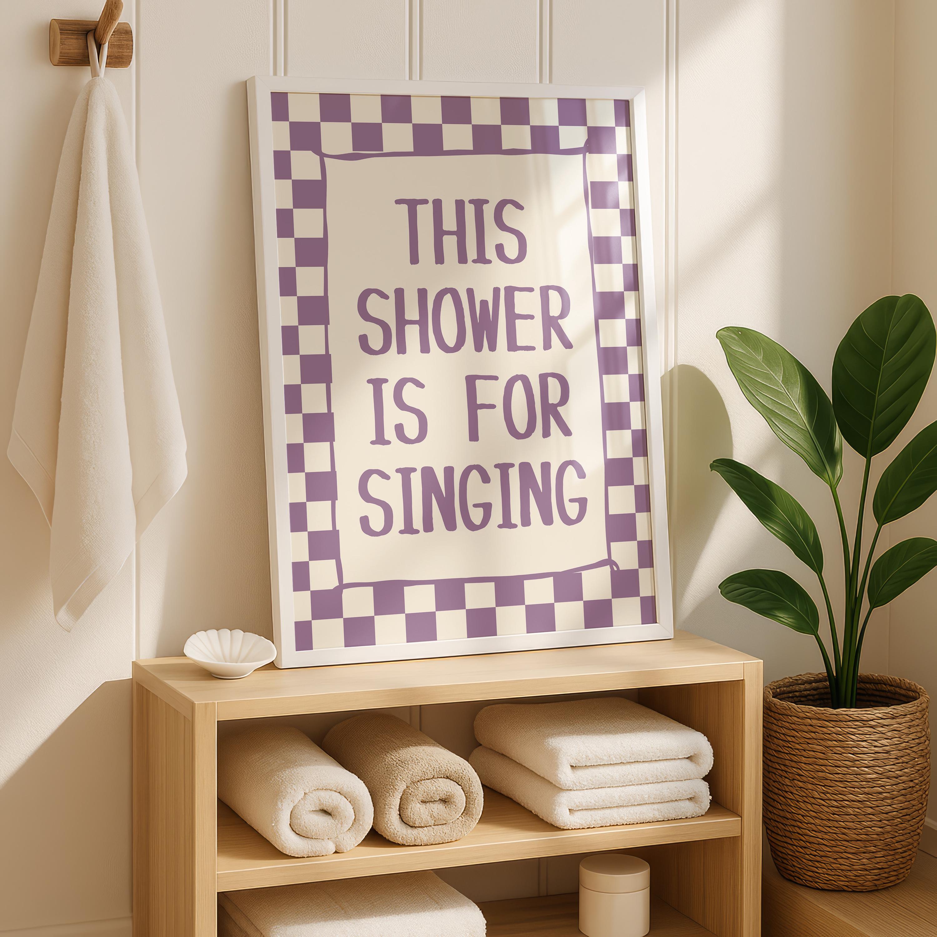 Purple Bathroom Wall Art Set of 6, Funny Bathroom Prints, Eclectic Bathroom Decor, Lavender Bathroom Posters, Guest Check Wall Art