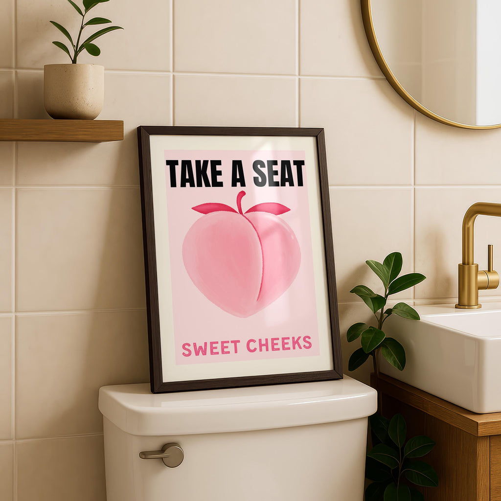 Pink Bathroom Wall Art Set of 6, Coquette Bathroom Decor, Funny Bathroom Prints, Girly Bathroom Posters, Hot Pink Bathroom Wall Art