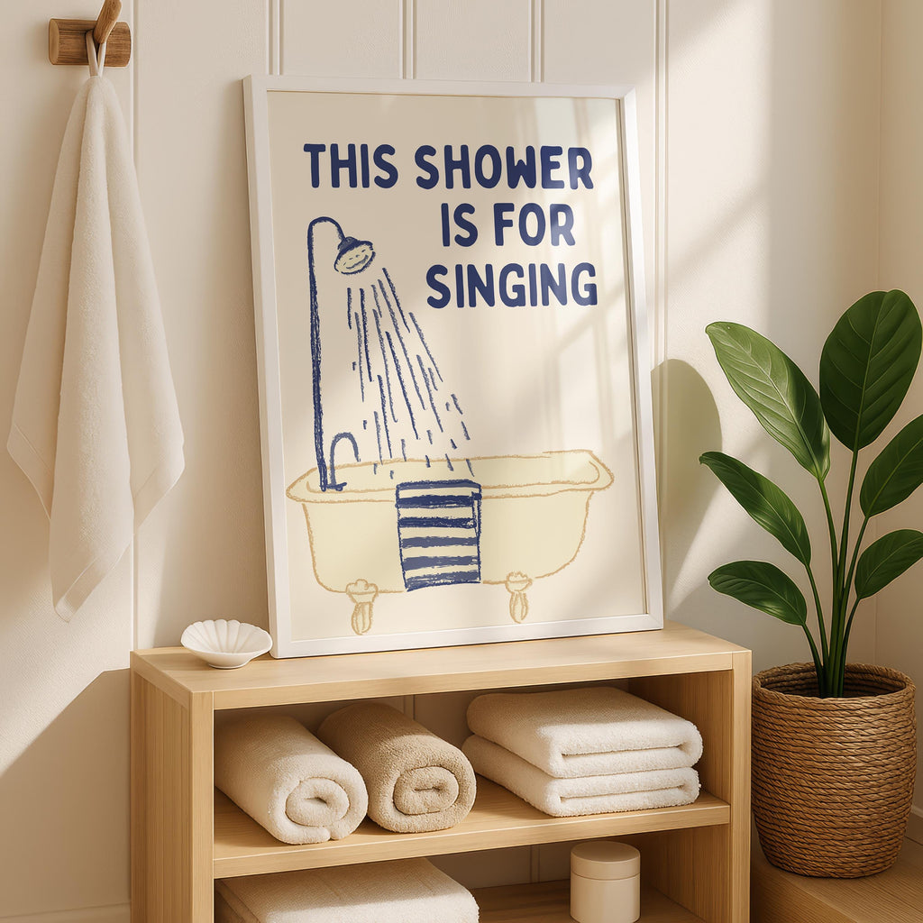 Navy Bathroom Wall Art Set of 9, Funny Bathroom Decor Prints, Eclectic Bathroom Gallery Wall, Goose Bathroom Poster, Vintage Bathroom Art