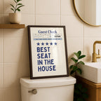 Navy Bathroom Wall Art Set of 9, Funny Bathroom Decor Prints, Eclectic Bathroom Gallery Wall, Goose Bathroom Poster, Vintage Bathroom Art