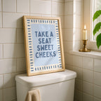 Blue Bathroom Wall Art Set of 3, Funny Goose Bathroom Prints, Coastal Bathroom Decor, Quirky Bathroom Posters, Eclectic Bathroom Art