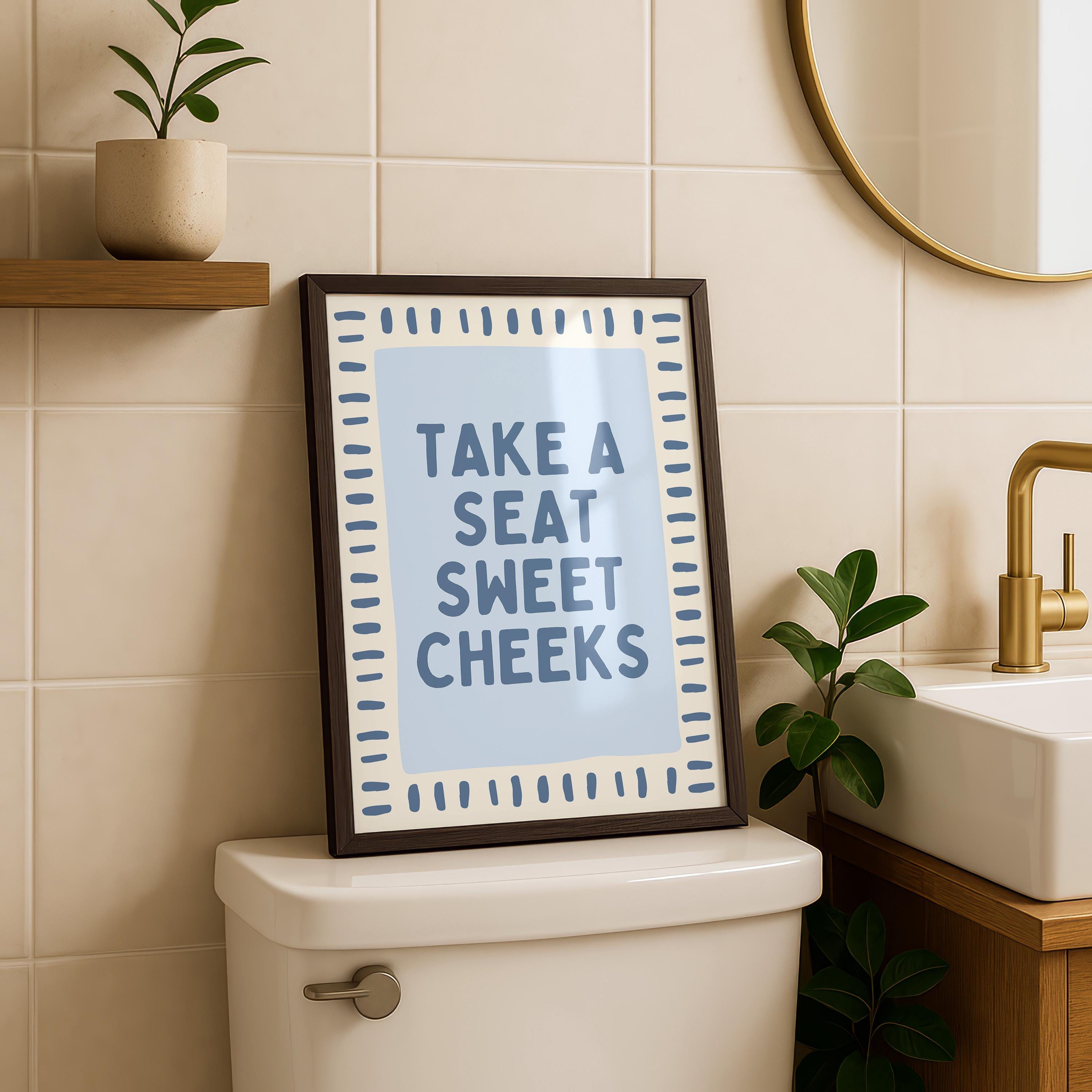 Blue Bathroom Wall Art Set of 3, Funny Goose Bathroom Prints, Coastal Bathroom Decor, Quirky Bathroom Posters, Eclectic Bathroom Art